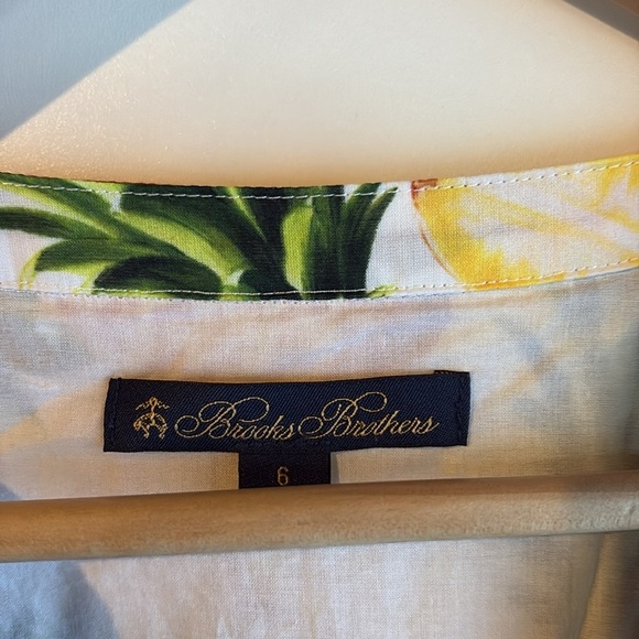 Brooks Brothers Pineapple Print Cotton Midi Dress Size 6 NEW - Picture 9 of 12